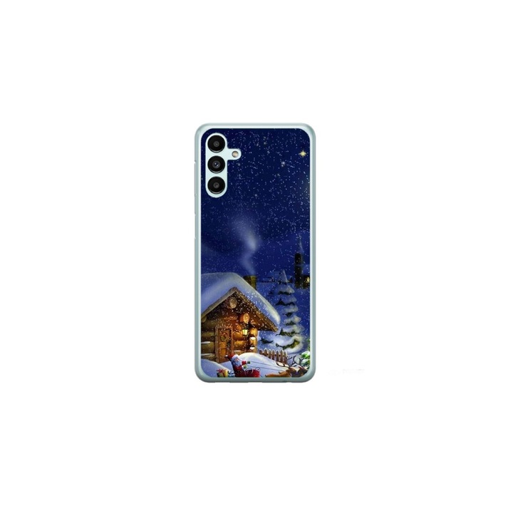 Персонализиран калъф за плуване за Samsung Galaxy S24, модел Christmas Cottage, многоцветен, S1D1M0059