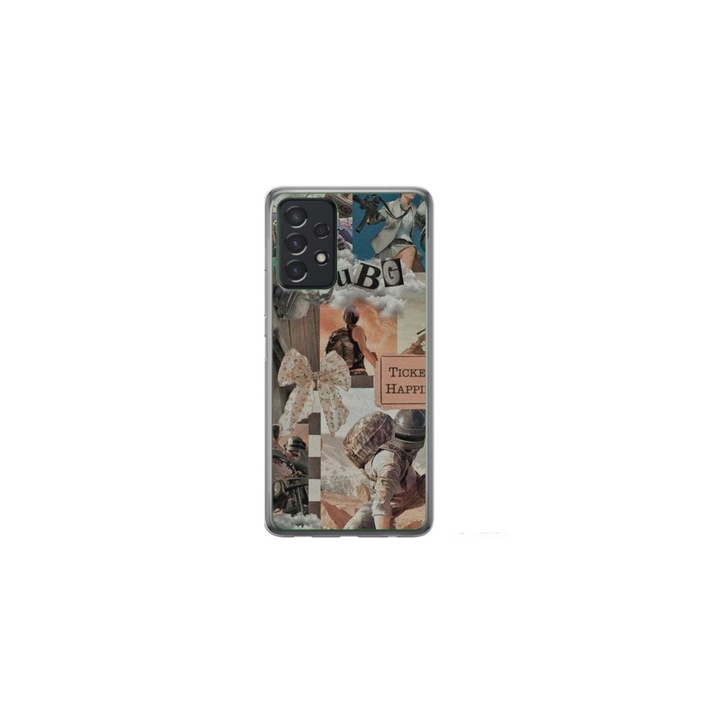 Husa personalizata HQPrint si Folie de Silicon pentru Samsung Galaxy A72, model One Piece, multicolor, S1D1M0363