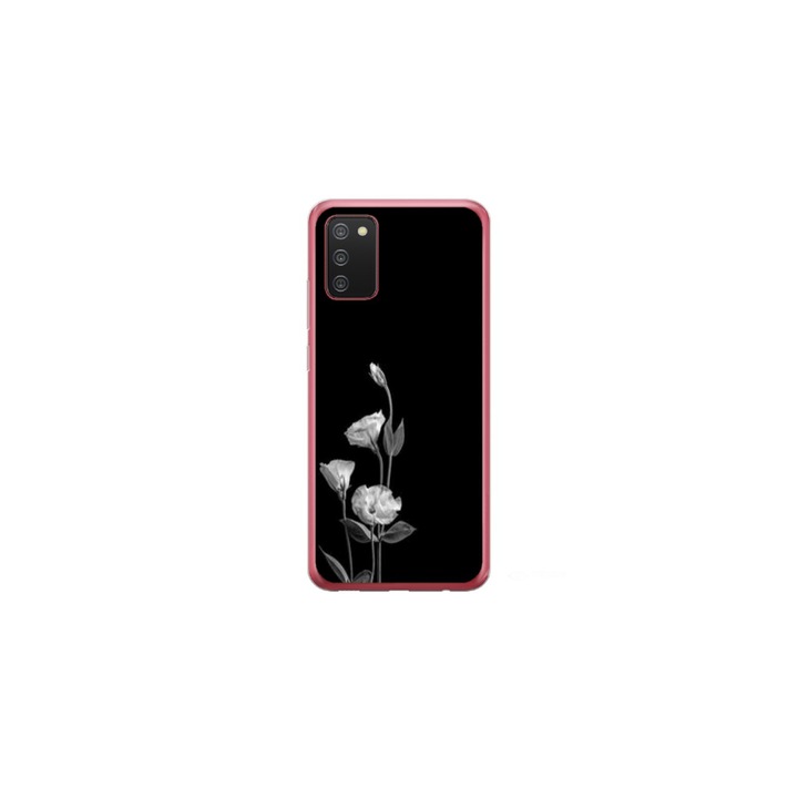 Husa personalizata HQPrint si Folie de Silicon pentru Samsung Galaxy A03s, model Abstract Flowers, multicolor, S1D1M0216