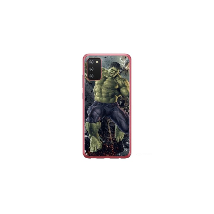 Husa personalizata HQPrint si Folie de Silicon pentru Samsung Galaxy A03s, model Hulk #1, multicolor, S1D1M0099