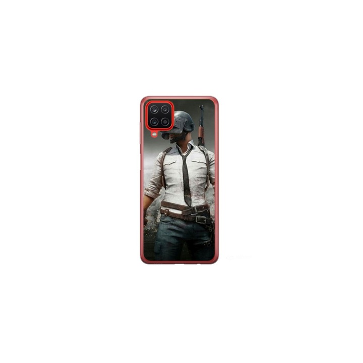 Husa personalizata HQ Print 360 de grade pentru Samsung Galaxy A12, model PUBG #1, multicolor, S1D1M0214