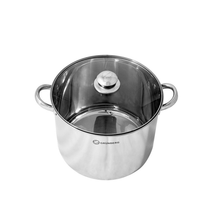 Oala Grunberg, 24 cm, 9.00 l , Capac, Inox