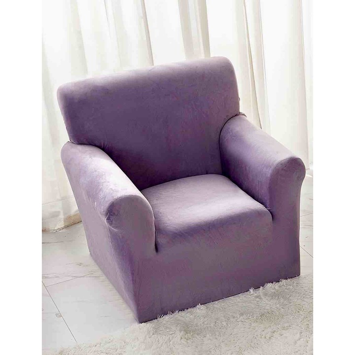 Fotelhuzat, bársony, (S) 90-140cm, lila