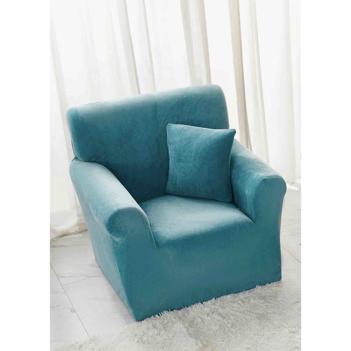 JOJO HOME fotelhuzat, bársony, (S) 90-140cm, türkiz
