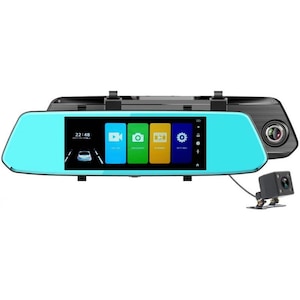 Oglinda retrovizoare Dalys® cu camera Full HD, Touchscreen 7 inch, Camera spate, Super Night vision, IPS Display, Kilometraj