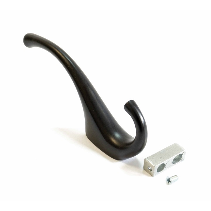 Agatator cuier model Umai, 2 carlige, finisaj negru mat