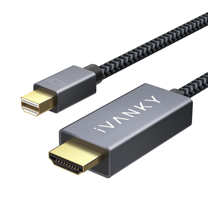 Кабел Mini Displayport към HDMI, iVANKY Thunderbolt, Full HD, 60 Hz, с връзка към TV, проектор, други устройства, 2м