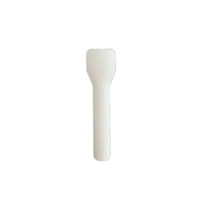 Set de 100 lingurite din hartie ecologica, Pap Star, 9,5 cm, albe