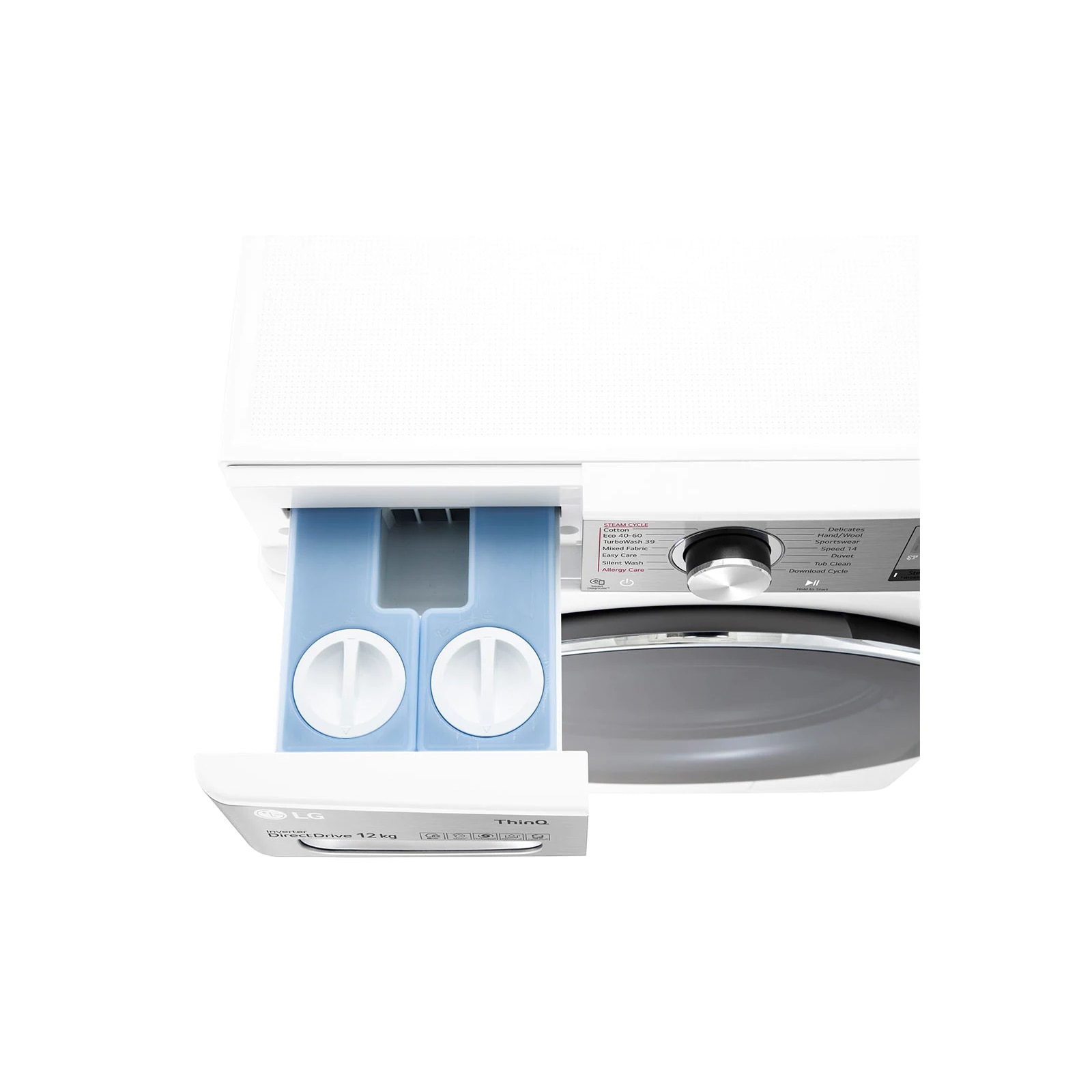 Masina de spalat rufe frontala LG F4WV912AT, AI DD™, Abur, Dozator spalare, 1400 rpm, 12 kg, alb
