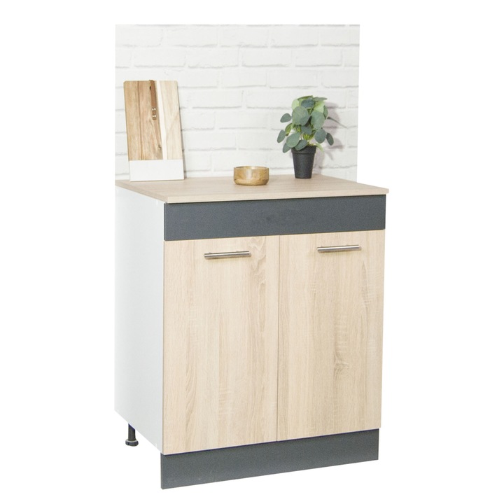 Corp bucatarie inferior Badenmob, seria Sarona, sonoma antracit, 60.01x80x52cm