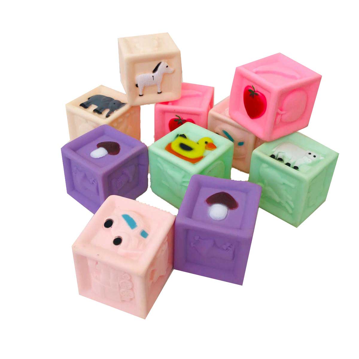 Set 10 cuburi din silicon, cu imagini, SARALMA® - eMAG.ro