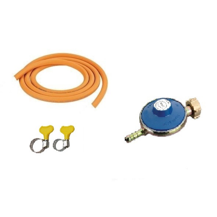 Set (Kit) regulator presiune (ceas), furtun gaz si 2 coliere, ZLN9999