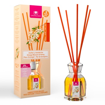 Odorizant camera 0% alcool Cristalinas, Floare de portocal si mandarina - armonie, 40 ml Odorizant camera 0% alcool Cristalinas, Floare de portocal si mandarina - armonie, 40 ml