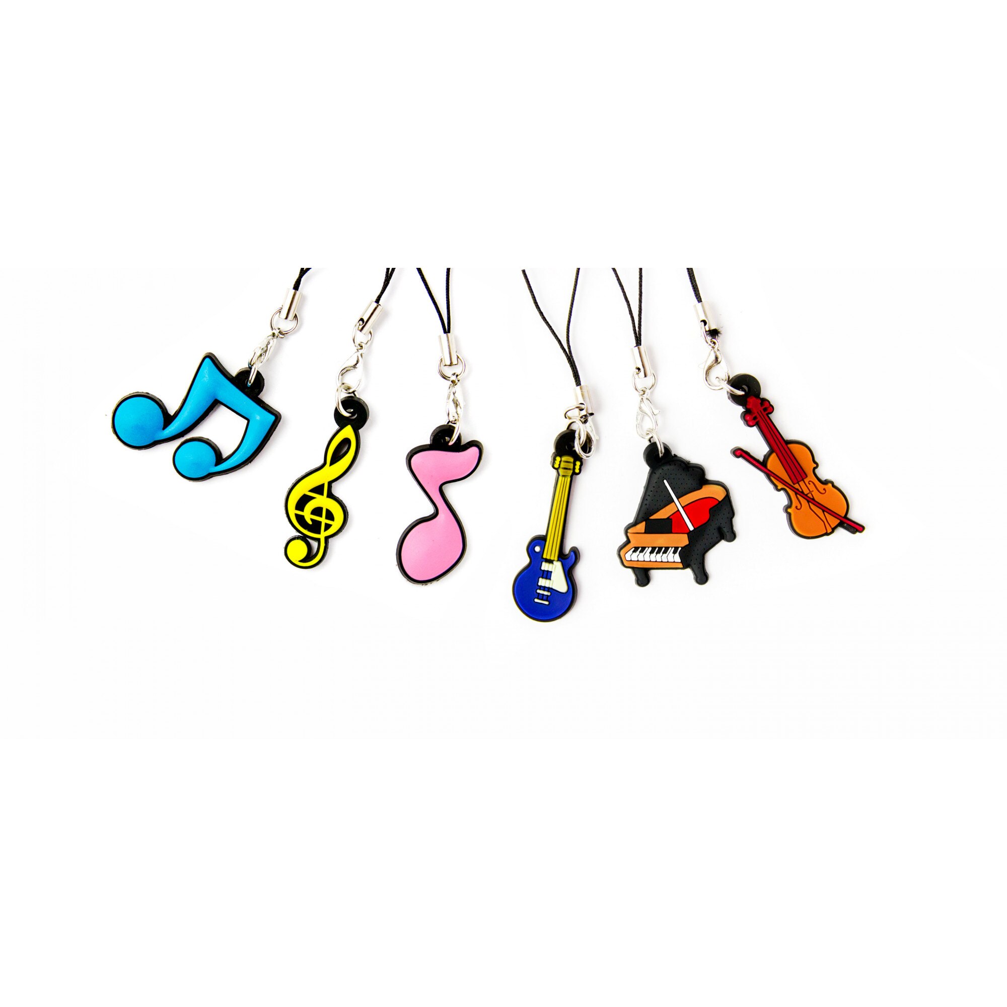 Set de 6 brelocuri cu simboluri muzicale