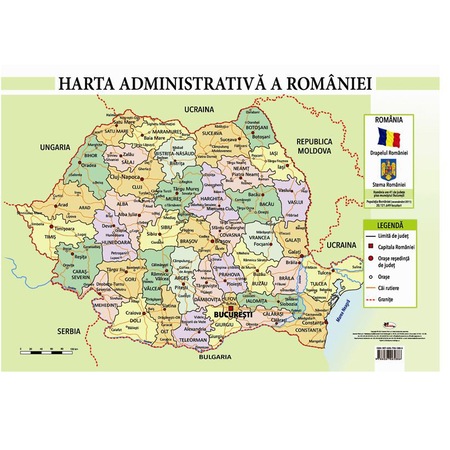 Harta Administrativa A Romaniei Plansa A2 Emag Ro