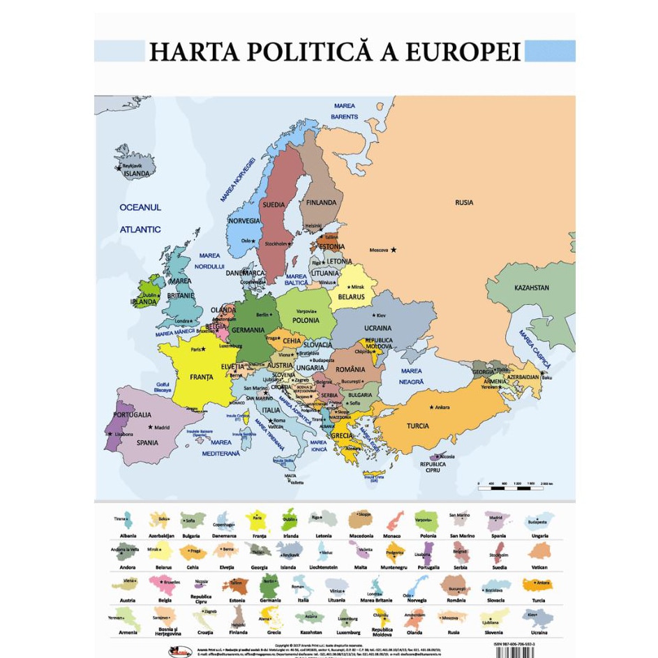 harta politica a europei in romana Harta Politica A Europei Plansa A2 Emag Ro harta politica a europei in romana