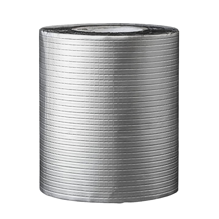 Banda Adeziva EDAR Pentru Reparatii, Finisaj din Aluminiu, Rezistenta la Intemperii, Previne Scurgerile, Adeziv Permanent, Dimensiuni 5 m x 20 cm