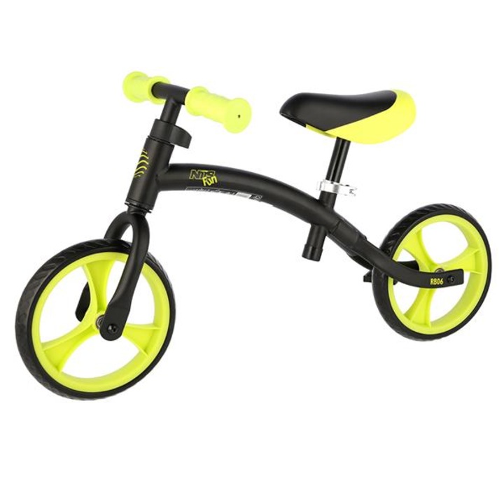 Bicicleta de echilibru pentru copii, Nils, Polipropilena\Otel, Inaltime reglabila, 77.5x29.5 cm, Negru/Galben