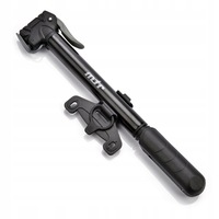 Mini pompa bicicleta, Meteor, Negru, Ultra usoara, Cap universal Presta Dunlop Schrader, Blocare supapa, Suport montare cadru inclus, Umflare rapida si precisa, Compacta, Maner ergonomic, Ideala pentru orice calatorie