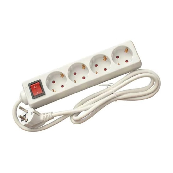 Prelungitor 4 prize cablu 3m- 3x1.5mm2 cu intrerupator ON/OFF