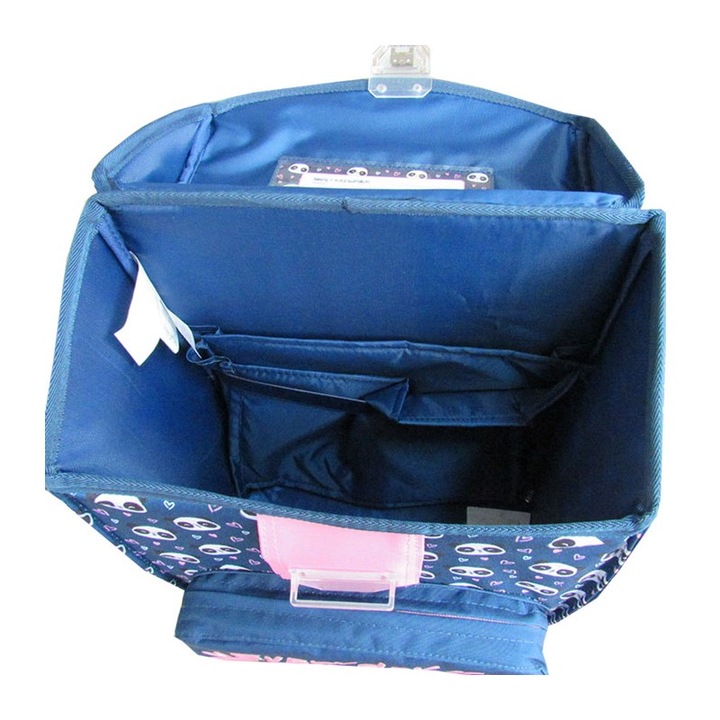 Ghiozdan clasele I-IV, 1 compartiment, 3 buzunare, Majewski, Colectia Premium Panda