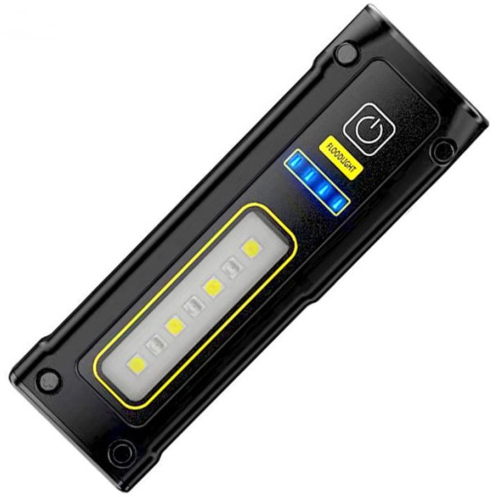 Мултифункционален LED фенер Superfire EF01, USB-C, 10W, 300 lm, 1000 mAh, Powerbank функция, 4 режима на светене