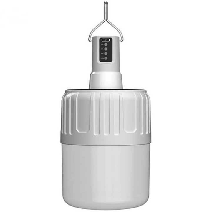 LED лампа със соларен панел Superfire T26-S, За къмпинг, USB, 18W, 500 lm, 4800 mAh, 3 режима на светене