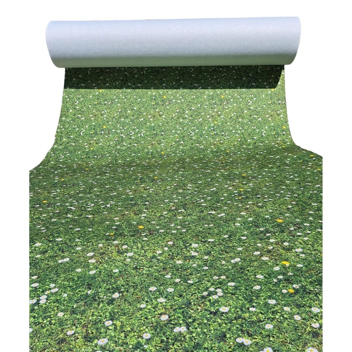 Mocheta Printata Evenimente, Meadow, PNF110, Verde, 2m latime cu 7m lungime