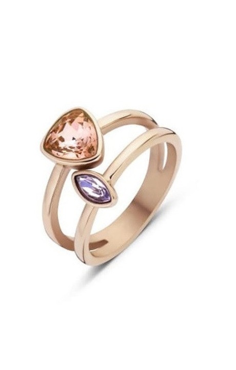 Inel dublu cu piatra de culoare auriu roz Victoria