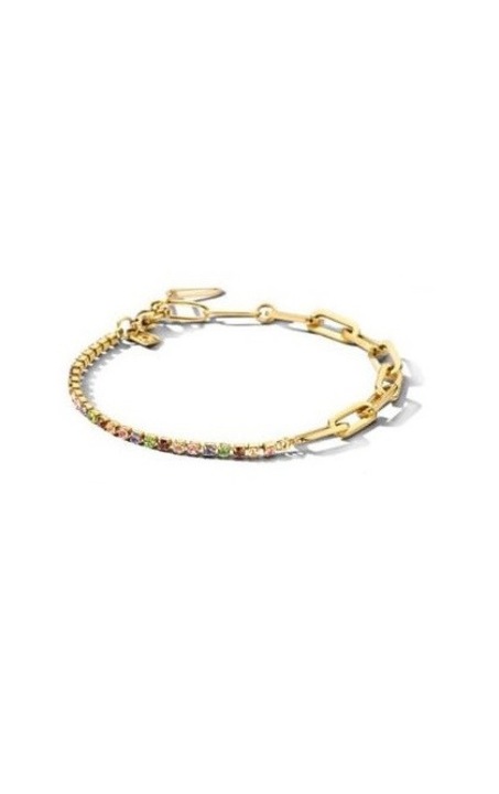 Bratara Victoria de culoare aurie cu pietre colorate