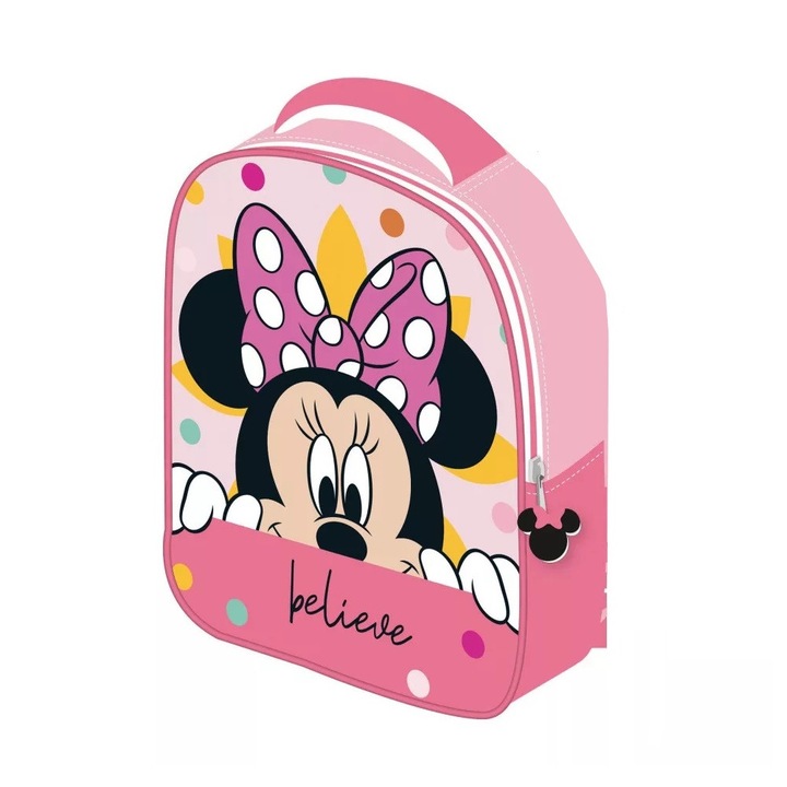 Ghiozdan gradinita 1 compartiment Minnie Mouse 28x23x9,5 cm Roz