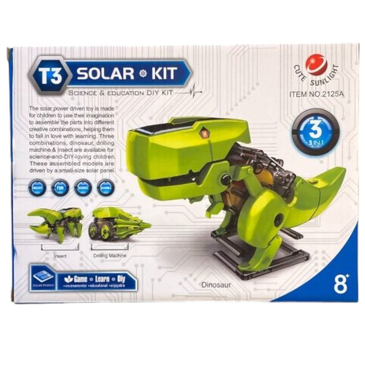 Kit robot solar 3 in 1, green energy, pentru copii + 3 ani