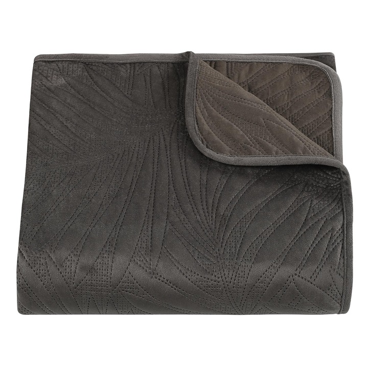 Cuvertura de pat, Darymex, Poliester/Catifea, 200x220cm, Maro