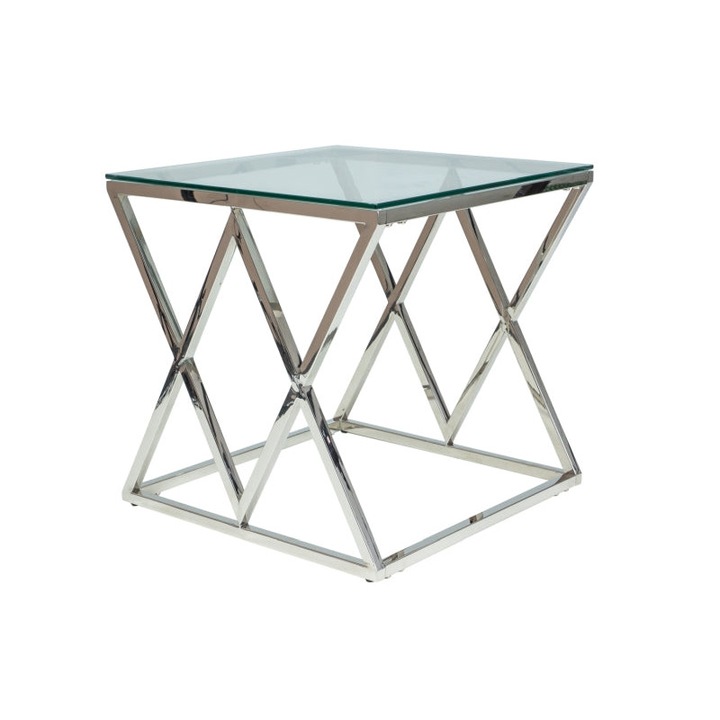 Маса Zegna B Прозрачен/сребрист 55x55