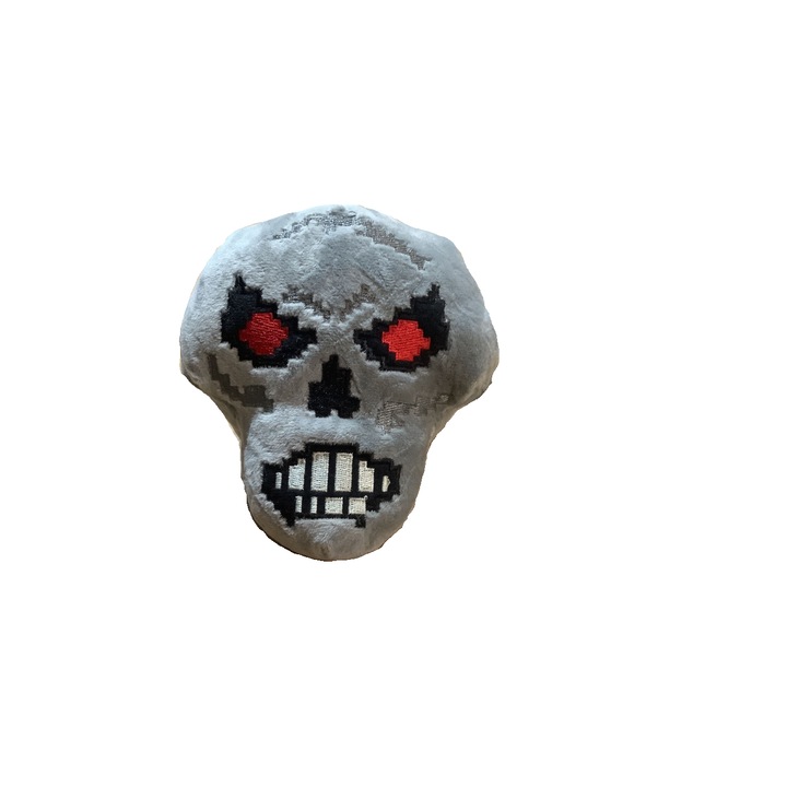 Jucărie de pluș Minecraft, Mojang, Skull, gri, 15 cm