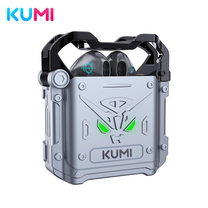 KUMI Alloy Gamer fülhallgató, Bluetooth, 4 óra, szürke