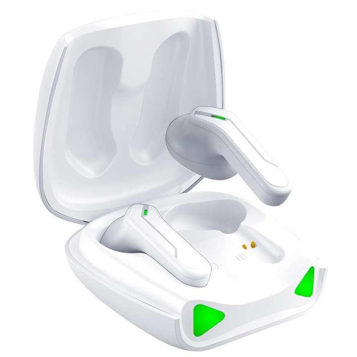 Безжични слушалки X2 Pro, Kumi, Bluetooth 5.1, Водоустойчиви, Бели