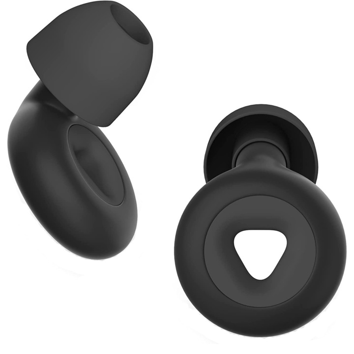 Set 2 Dopuri pentru urechi, BOMSTOM, 3 dimensiuni de capace pentru urechi, Gel de silice, negru