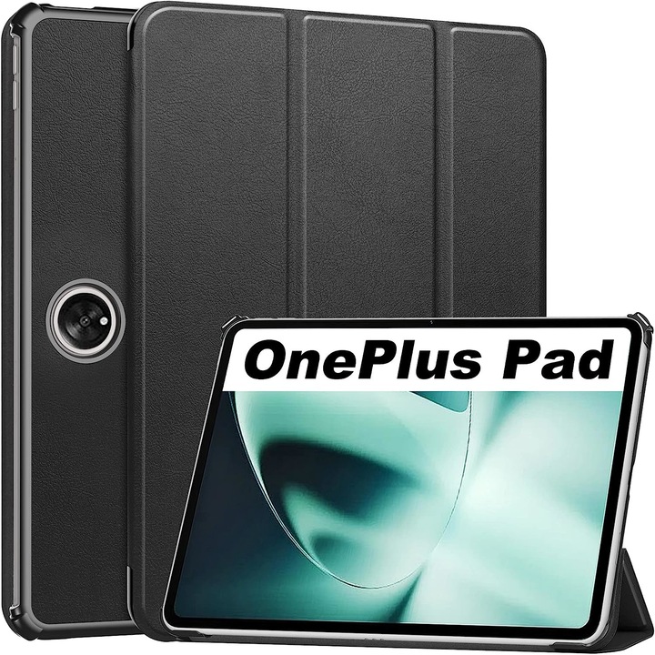 Husa pentru OnePlus Pad trifold Slim UltraLight Aiyando, negru