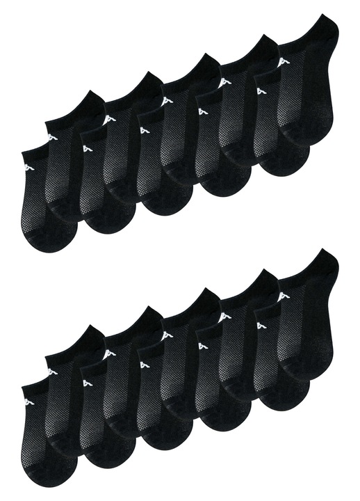 Set sosete scurte sub glezna 10 perechi cu detaliu pique barbati, Kappa, Negru