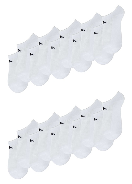 Set sosete scurte sub glezna 10 perechi cu detaliu pique barbati, Kappa, Alb