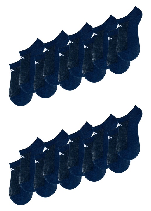 Set sosete scurte sub glezna 10 perechi cu detaliu pique barbati, Kappa, Bleumarin