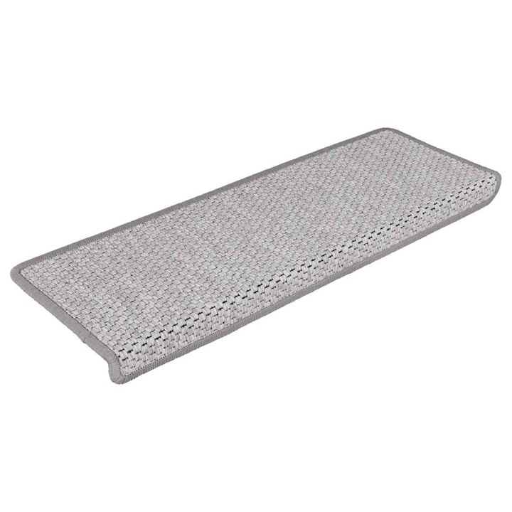 VidaXL Covoras scari autoadeziv 15 buc platina 65x21x4 cm aspect sisal 4.5 kg