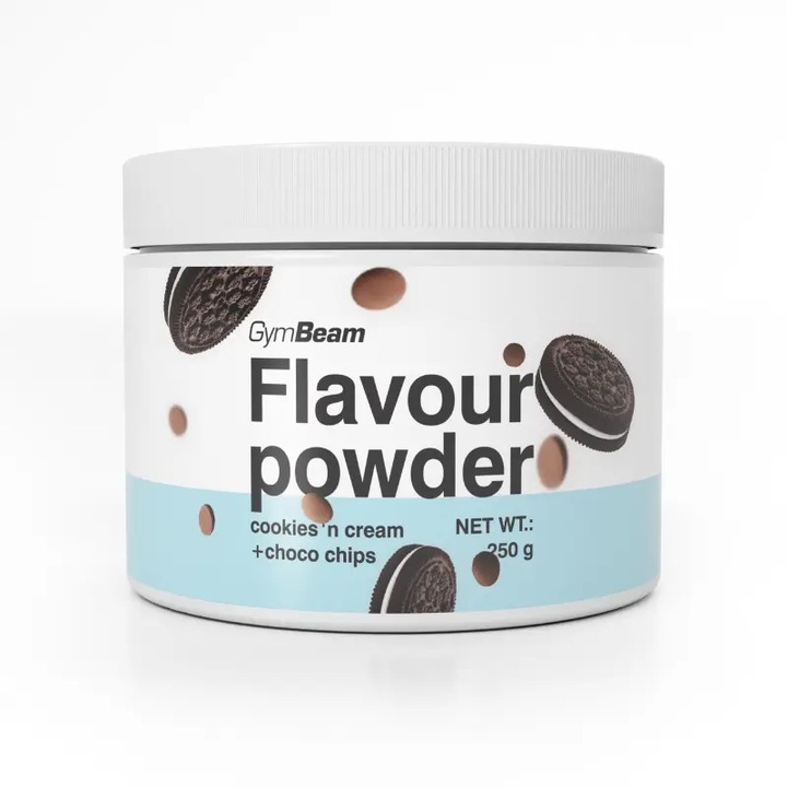 Flavour powder, GymBeam, 250 g, biscuiti cu crema si fulgi de ciocolata