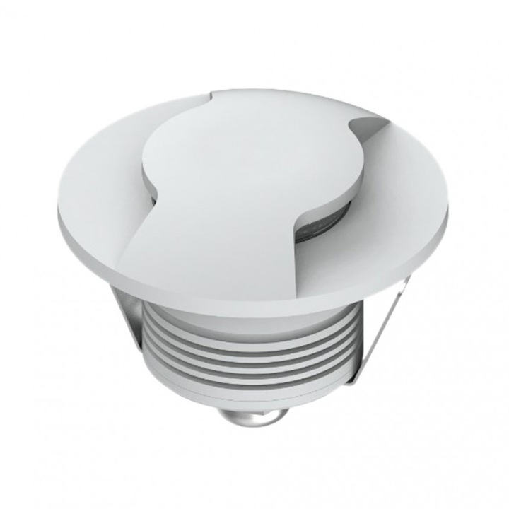 LED тяло за вграждане в земя Lightex NITRO, 24V, 3W, 6000K, IP67, Ф60mm x 50mm, Ф47mm, Сребрист