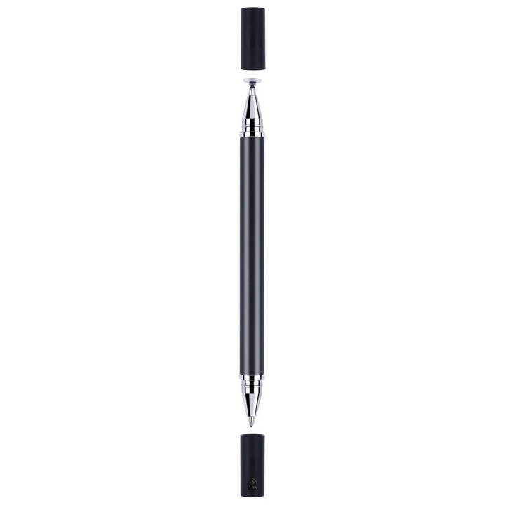 Creion Stylus 2 in 1, Zola®, universal pentru ecrane multi-touch, metal, negru