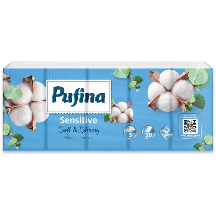 Batiste nazale Pufina Lux, 3 straturi, 10 pachete