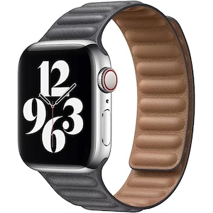 Curea magnetica General Store din piele naturala, pentru Apple Watch Ultra/SE/8/7/6/5/4/3/2/1, Display 42/44/45/49 mm, Negru
