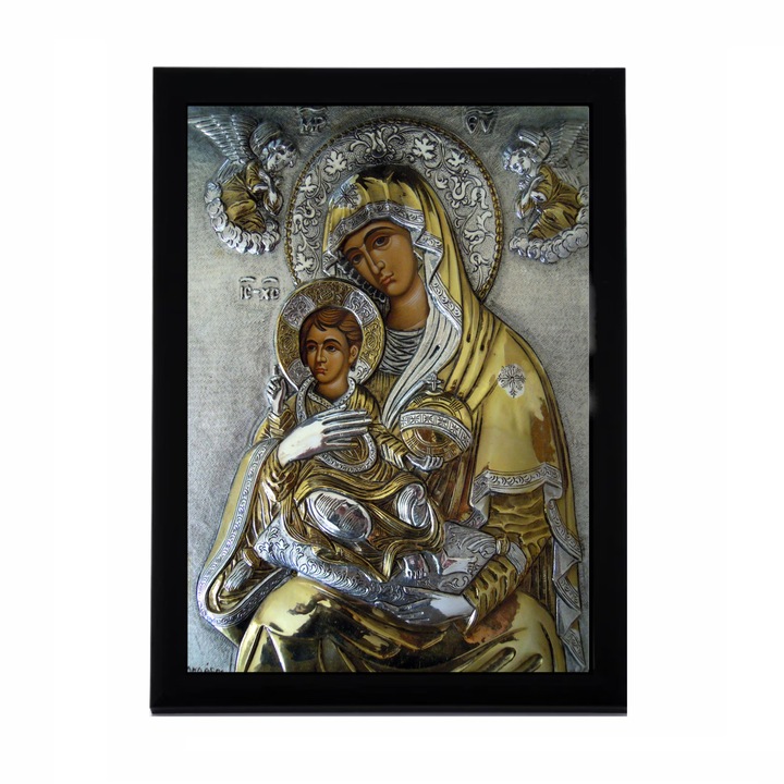 Картина на платно с рамка, Икона, 20 x 30 см, Grelys Print, дървена рамка, защита на изображението, Многоцветен