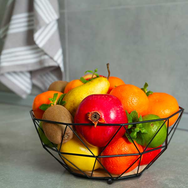 Cos pentru fructe, Frandis, diametru 26 cm, structura metal cu fund din ...